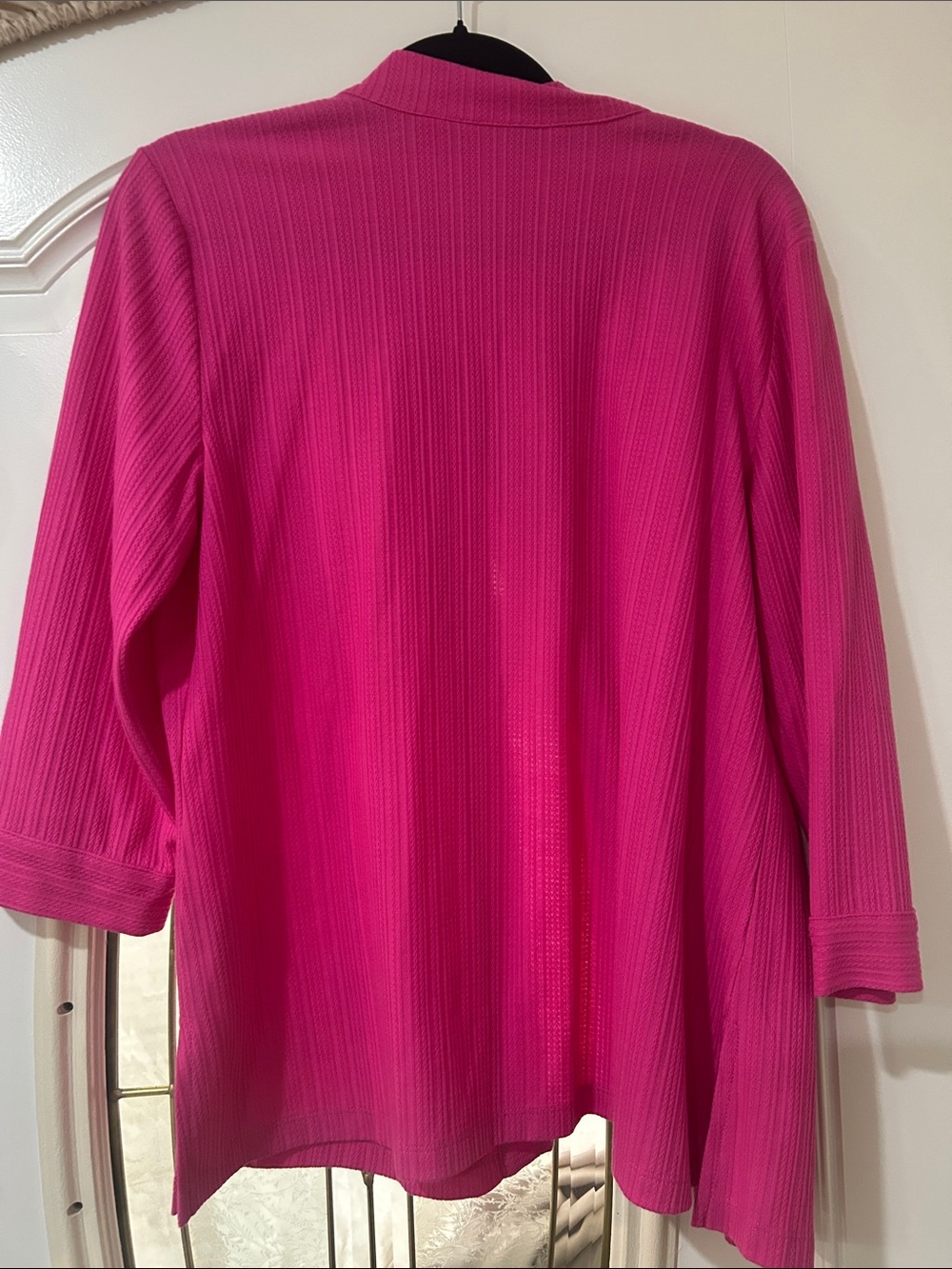 Isaac Mizrahi Hot Pink Open Front Cardigan - Picture 4 of 4